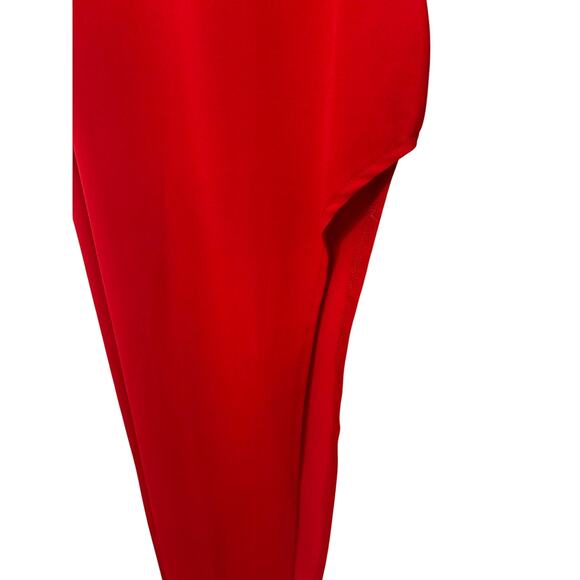 NWT Forever 21 Red Side Slit Body Con Dress Even Glam M Holiday Business Stretch - Picture 3 of 5
